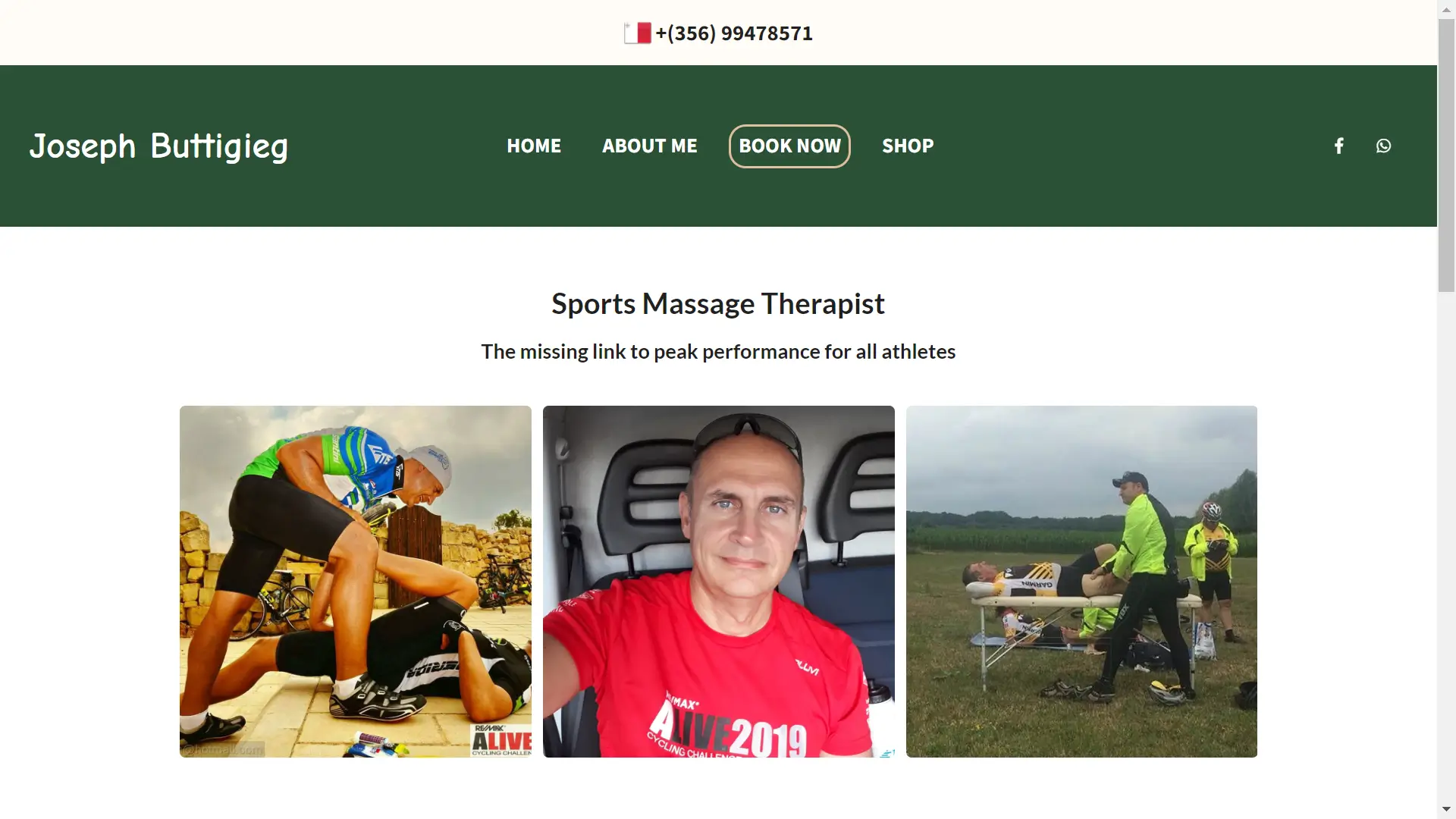 Sports massage therapist site